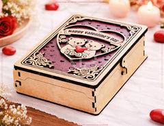 Customizable Valentine Wooden Book Box – Laser Cut Love Keepsake Box with Romantic Engraved Cover Digital Download |#U680|