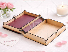 Customizable Valentine Wooden Book Box – Laser Cut Love Keepsake Box with Romantic Engraved Cover Digital Download |#U680|