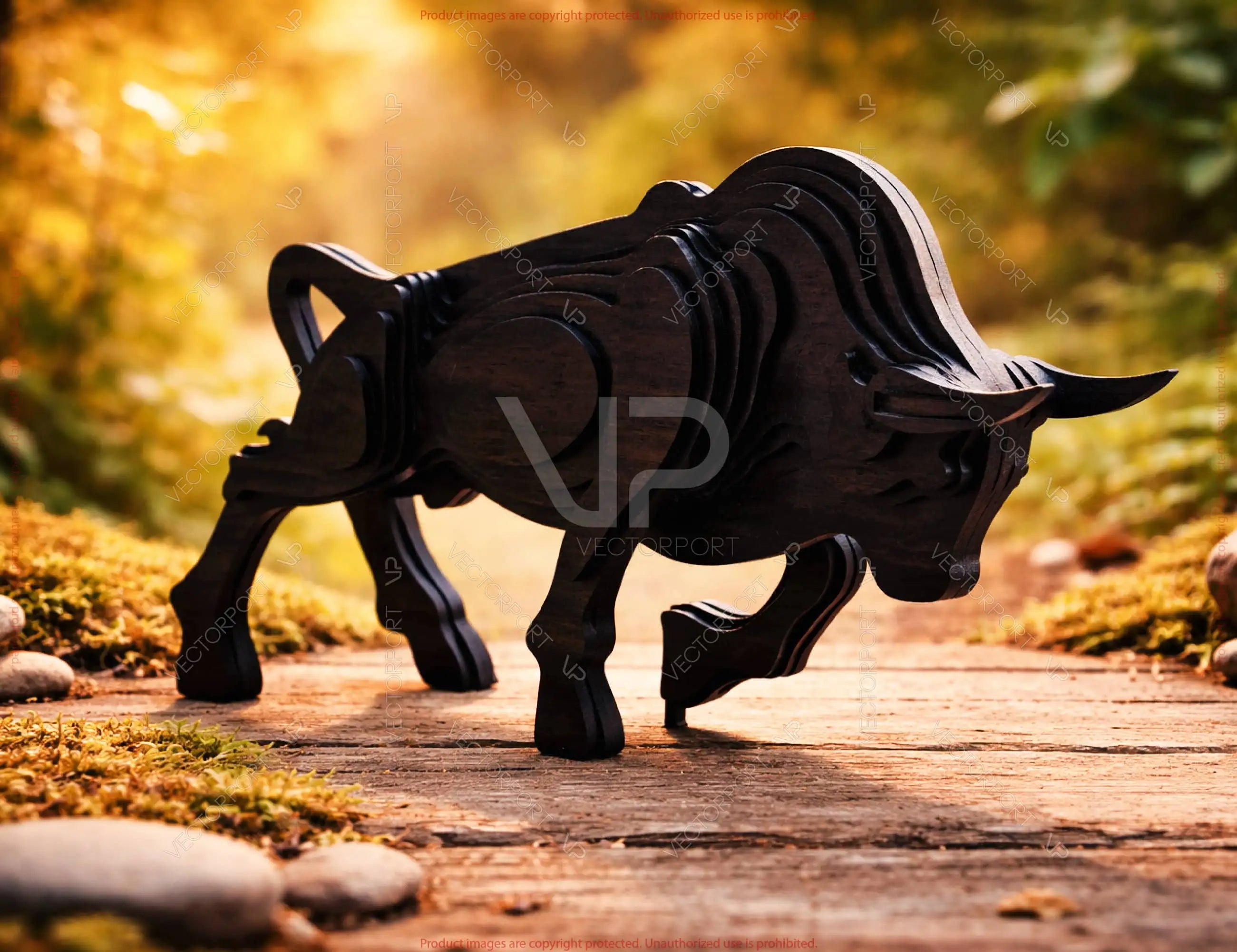 Bull Sculpture | Modern Wood Bull Decor | Laser Cut Bull Figurine | Taurus Gift | Office & Home Decor Digital Download |#U687|