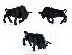 Bull Sculpture | Modern Wood Bull Decor | Laser Cut Bull Figurine | Taurus Gift | Office & Home Decor Digital Download |#U687|