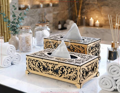 Elegant Laser Cut Wooden Tissue Box Cover | Wooden Napkin Box Sleeve | Napkin Dispenser | Digital Download |#U689|