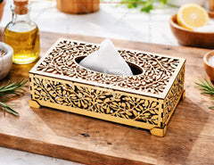 Laser Cut Wooden Tissue Box with Leaf Pattern | Decorative Wooden Tissue Holder | Napkin Dispenser | Digital Download |#U690|