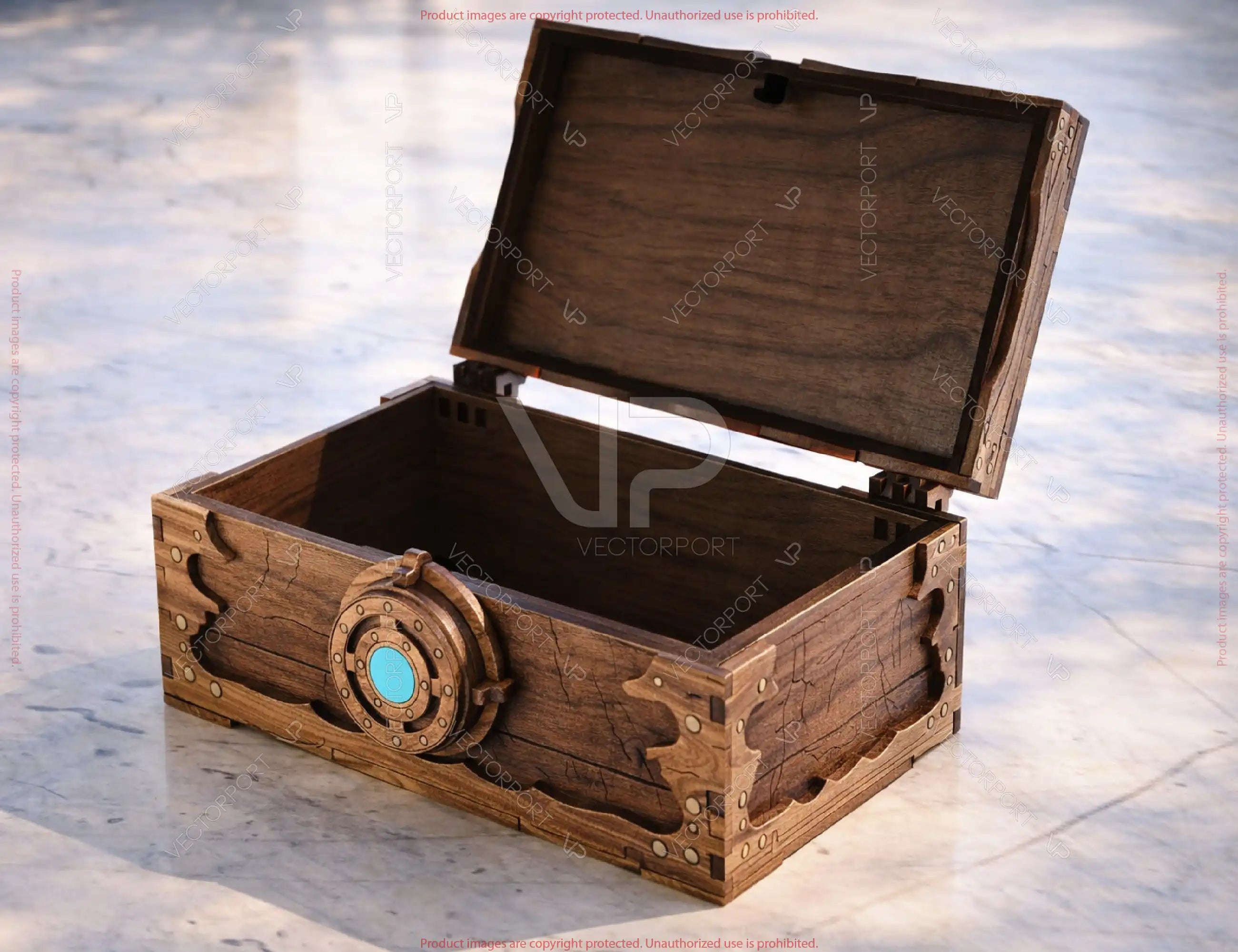 Fantasy Mechanical Wooden Puzzle Box SVG | Laser Cut Steampunk Box Design Decorative Gear Chest Digital Download |#U691|