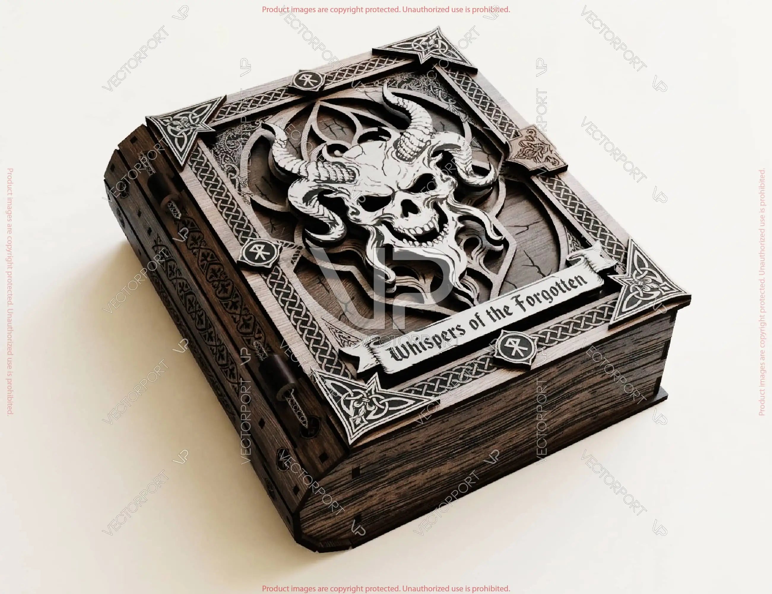 Gothic Book Box Laser Cut File – Dark Fantasy Wooden Storage Box – Grimoire Style Book Box SVG Digital Download |#U707|