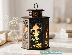 Enchanted Tower Lantern SVG | Fairy Tale Silhouette Candle Holder | Magical Hair Story Light Box | Laser Cut Digital Download |#U715|
