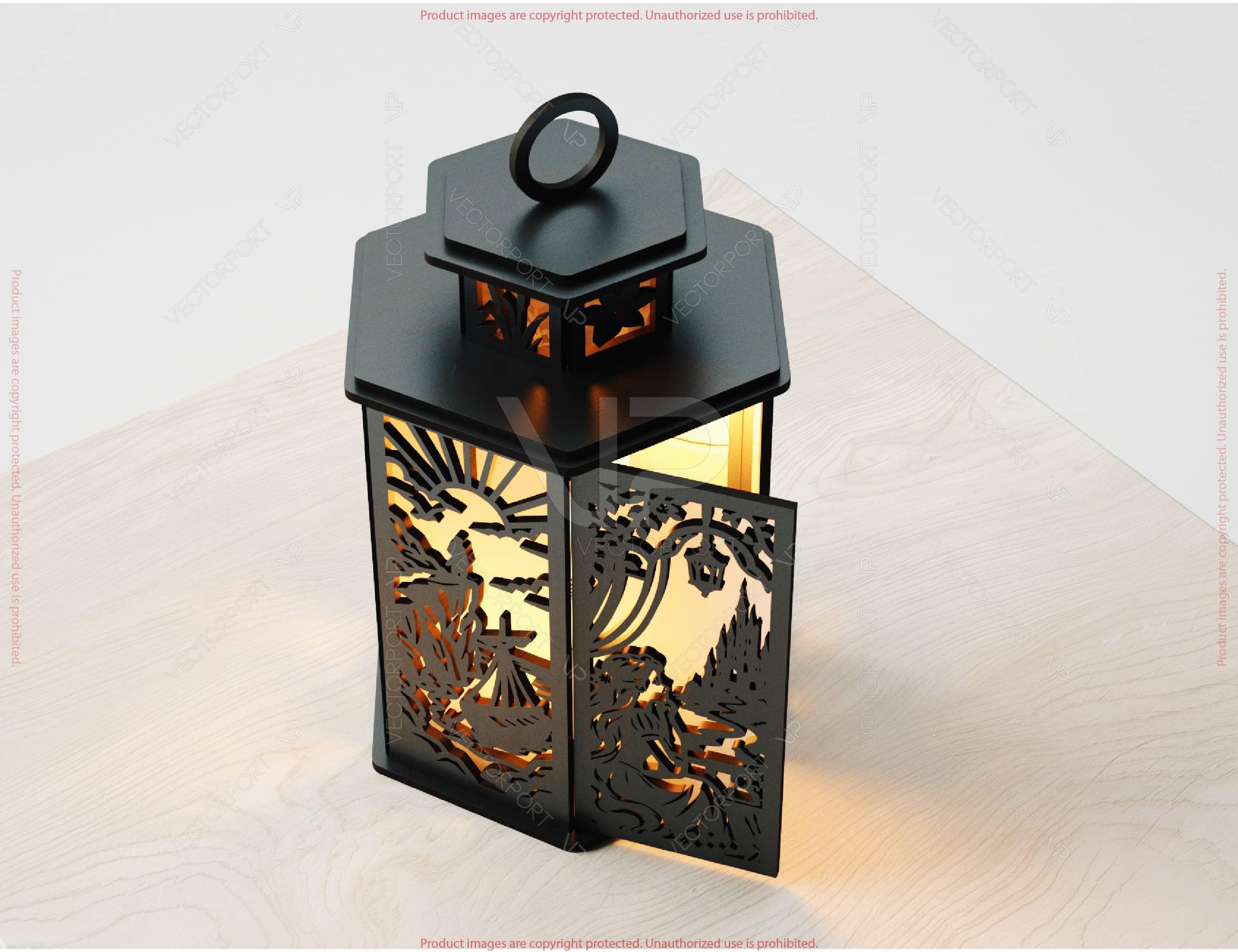 Enchanted Tower Lantern SVG | Fairy Tale Silhouette Candle Holder | Magical Hair Story Light Box | Laser Cut Digital Download |#U715|