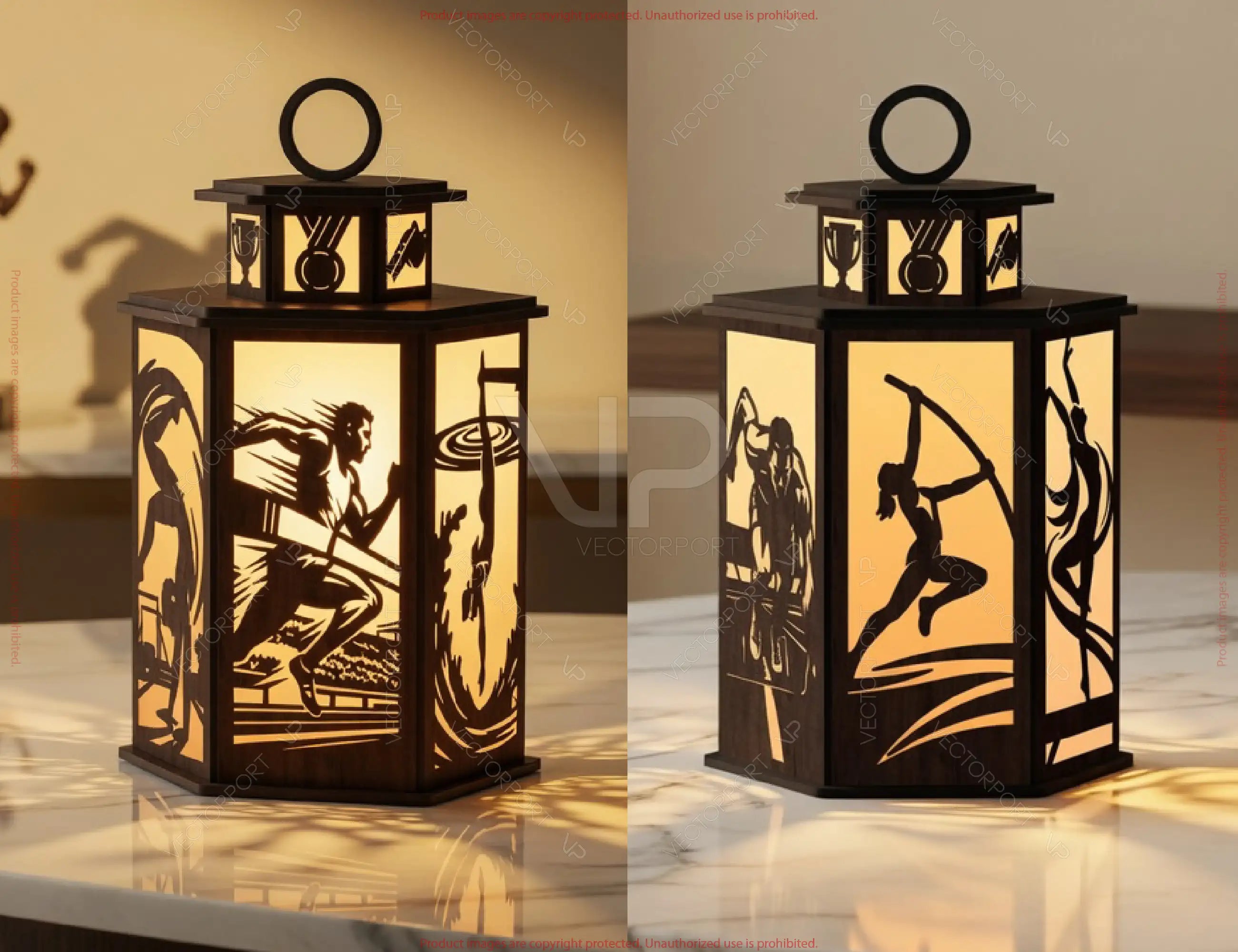 Sports Series Lantern Bundle SVG | 10 Sports Themed Silhouette Lanterns Laser Cut Digital Download |#U717|