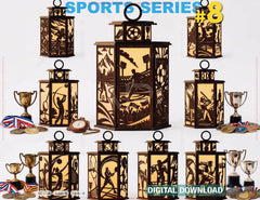 Sports Series Lantern Bundle SVG | 10 Sports Themed Silhouette Lanterns Laser Cut Digital Download |#U717|