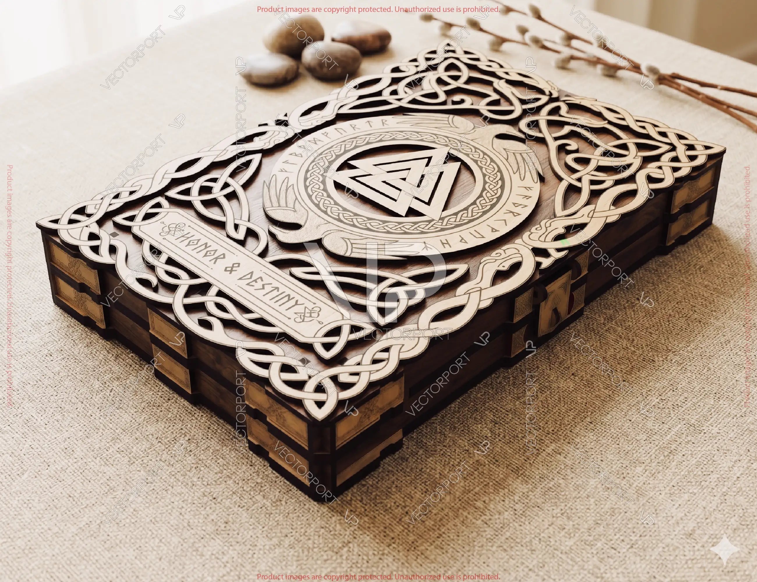Viking Backgammon Set SVG | Norse Tavla Board Game Box Laser Cut Folding Game Case Dice Digital Download |#U718| VectorPort