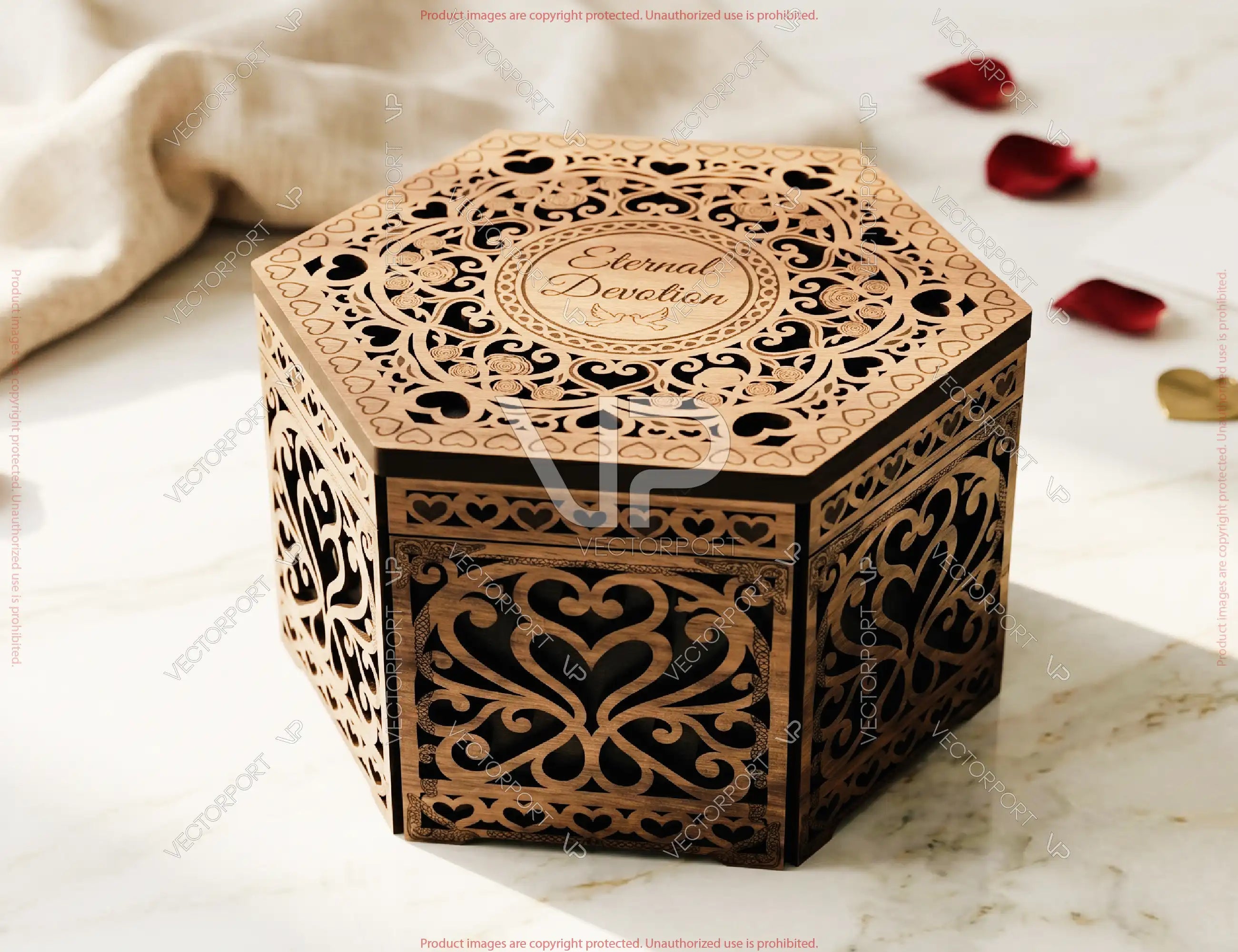 Romantic Wooden Storage Box Laser Cut Love Keepsake Memory Box Digital Download |#U722| VectorPort