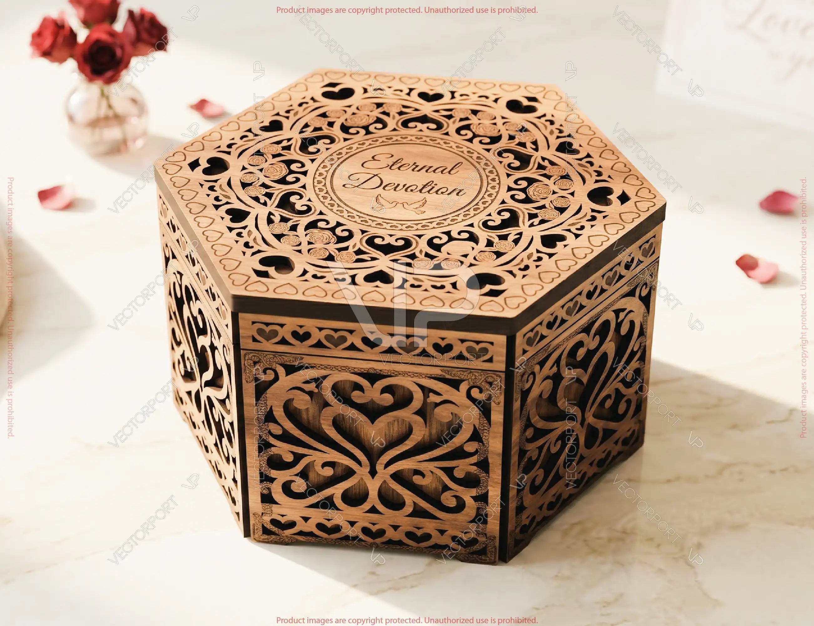 Romantic Wooden Storage Box Laser Cut Love Keepsake Memory Box Digital Download |#U722| VectorPort