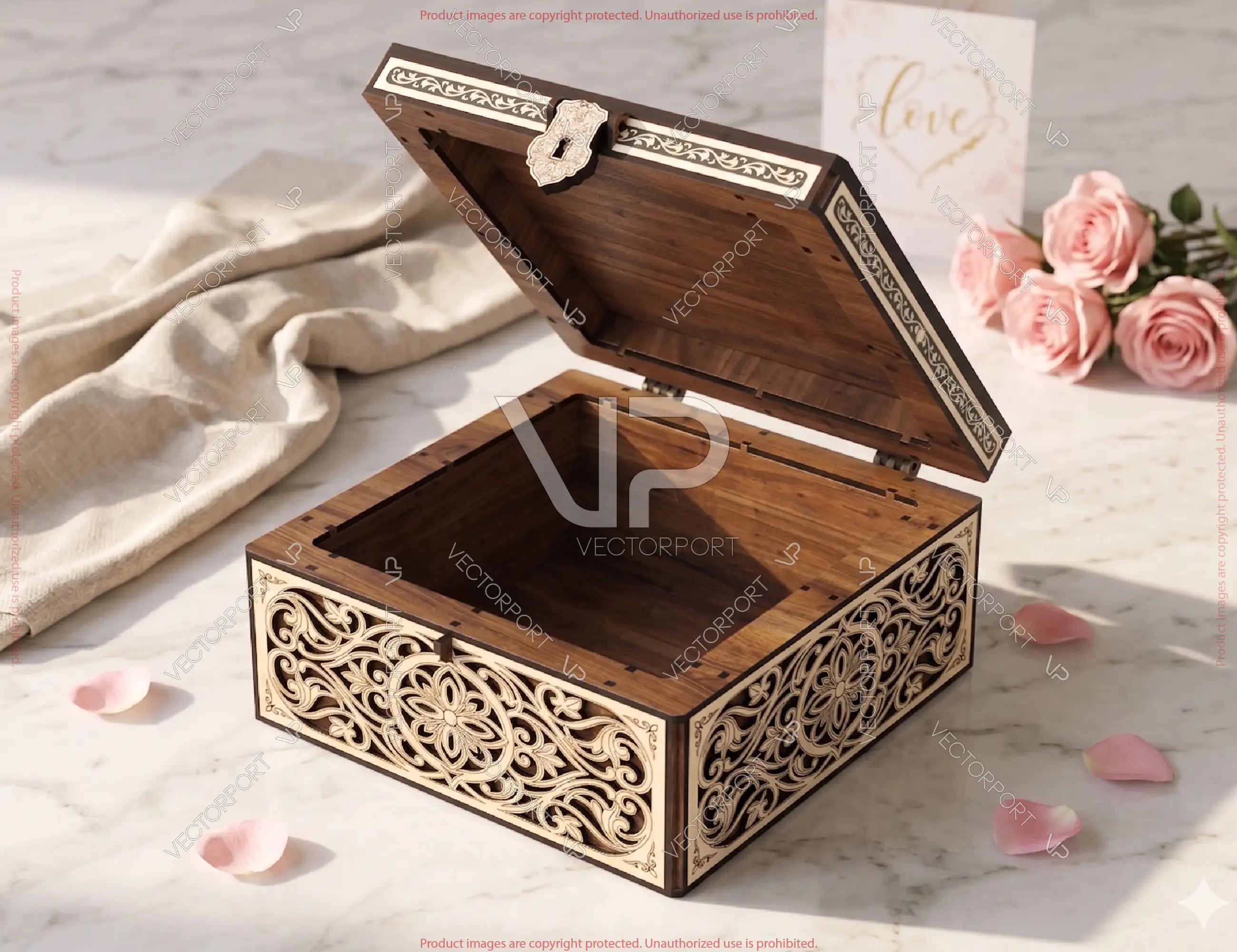 Ornate Luxury Ornate Wooden Keepsake Box SVG Decorative Memory & Jewelry Storage Digital Download |#U723| VectorPort