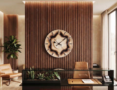 Multilayer Modern Wooden Wall Clock SVG Laser Cut Clock File Abstract Wave Clock Design Digital Download |#U724| VectorPort