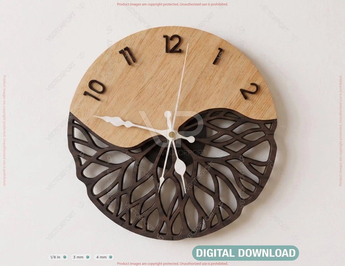 Tree of Life Multilayer Wall Clock Laser Cut File - Modern Wood Wall Art Digital Download |#U726| VectorPort