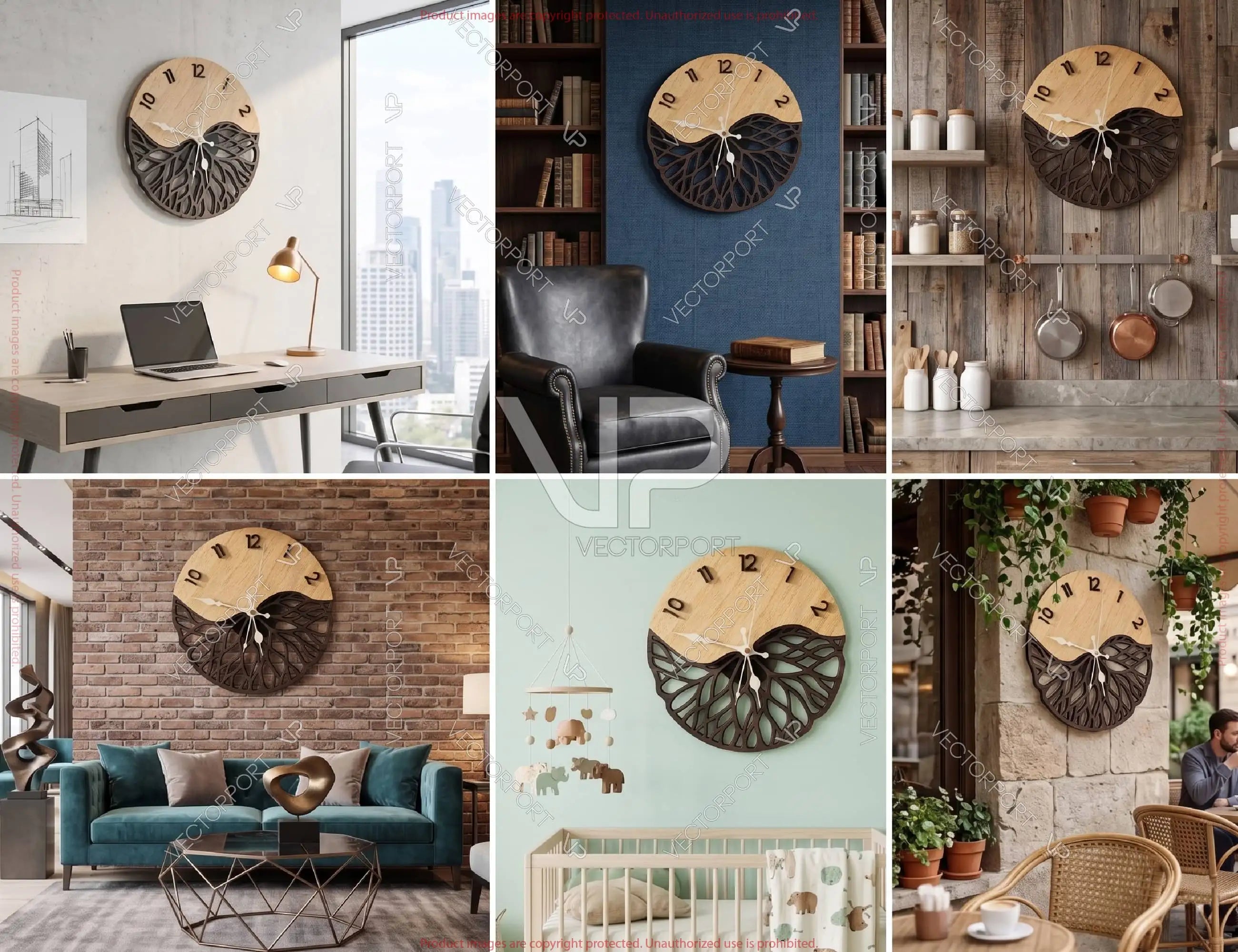 Tree of Life Multilayer Wall Clock Laser Cut File - Modern Wood Wall Art Digital Download |#U726| VectorPort