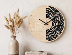 3D Layered Ocean Waves Wall Clock SVG Wall Art Digital Download |#U727| VectorPort