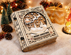 Personalized Wooden Christmas Keepsake Book Box Digital Download |#U732| VectorPort