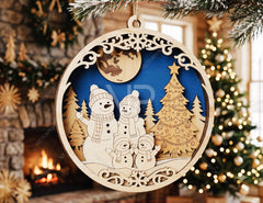 3D Christmas Ornament SVG | Layered Winter Scene Laser Cut Files Digital Download |#U733| VectorPort