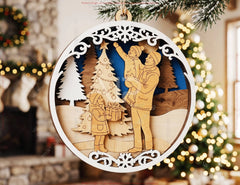 3D Christmas Ornament SVG | Layered Winter Scene Laser Cut Files Digital Download |#U733| VectorPort