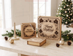 Laser Cut Gift Box | Personalized Keepsake Box | Engraved Wooden Box Digital Download |#U736| VectorPort