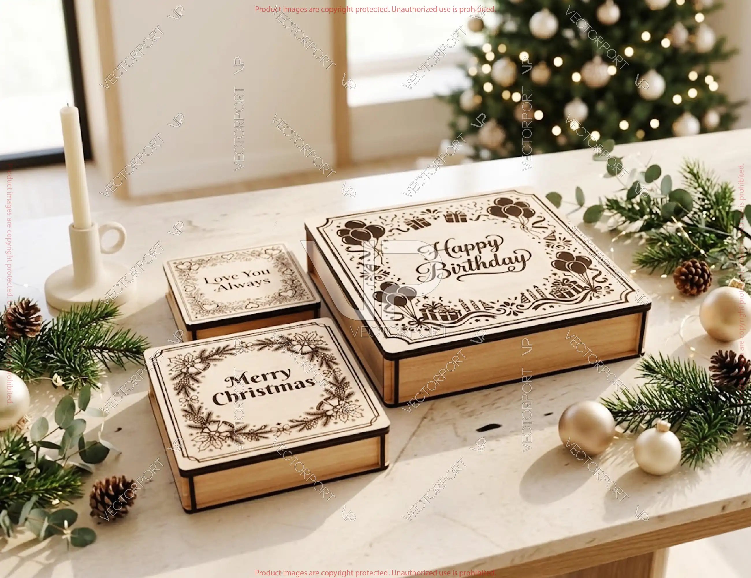 Laser Cut Gift Box | Personalized Keepsake Box | Engraved Wooden Box Digital Download |#U736| VectorPort
