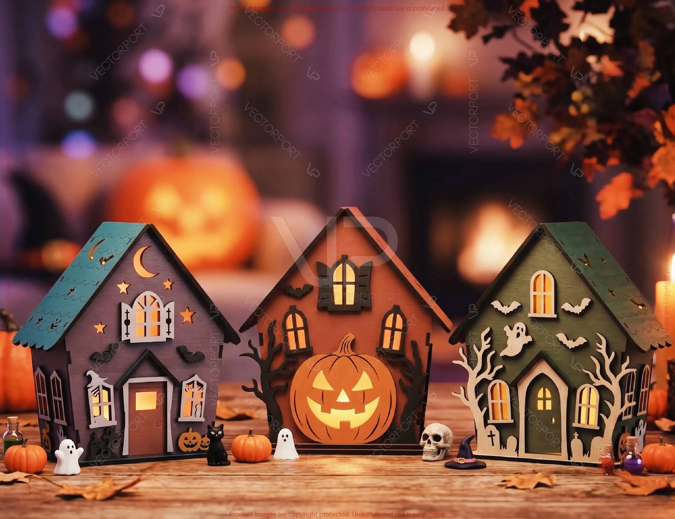 Halloween Haunted House Spooky Candle Holder Lantern Tea Light SVG Digital Download |#U737| VectorPort