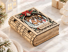 Christmas Book Box SVG Personalized Wooden Gift Box Digital Download |#U743| VectorPort