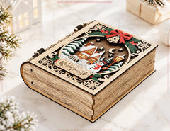 Christmas Book Box SVG Personalized Wooden Gift Box Digital Download |#U743| VectorPort