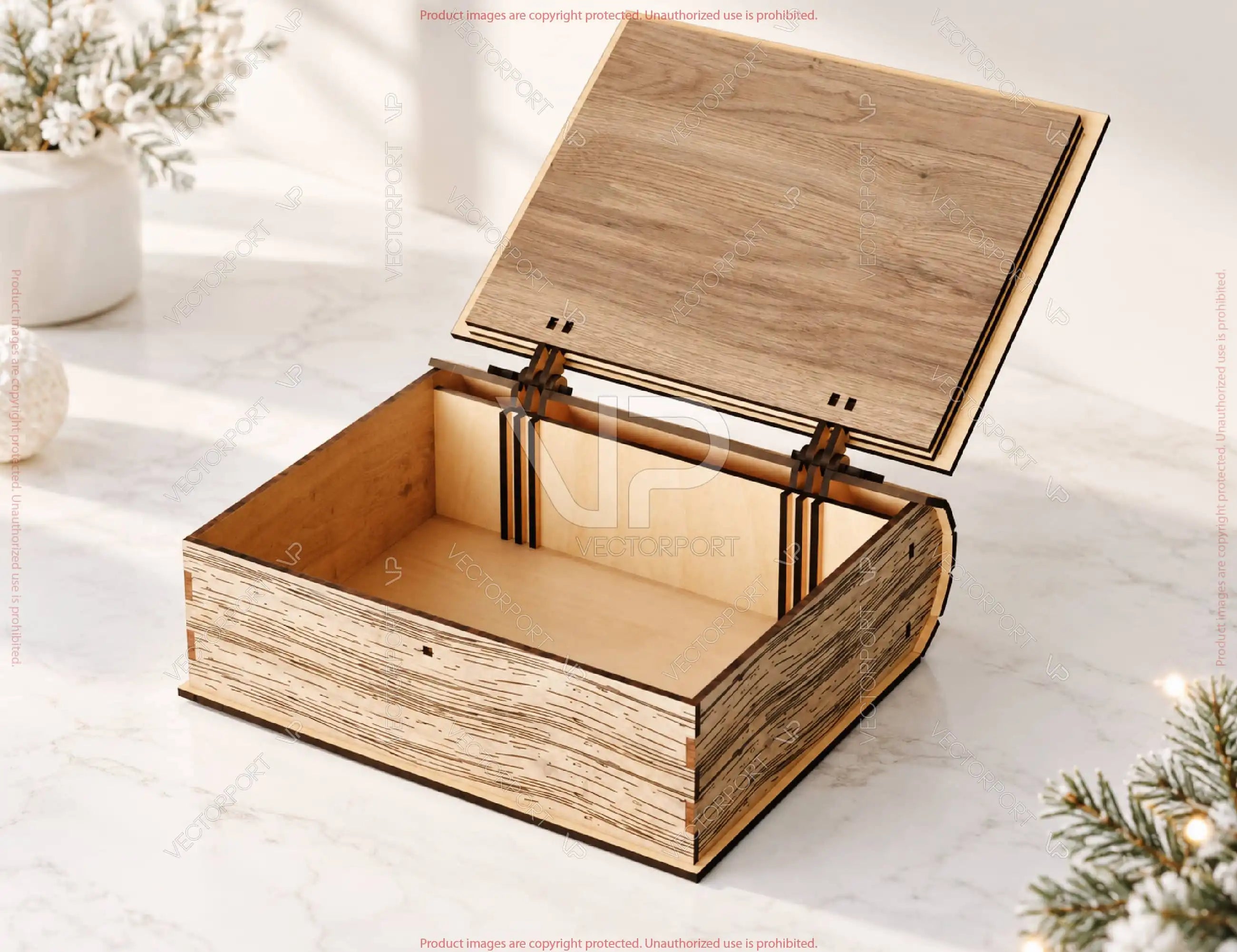 Christmas Book Box SVG Personalized Wooden Gift Box Digital Download |#U743| VectorPort