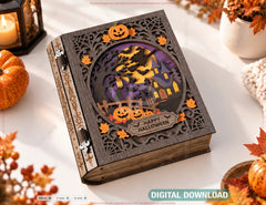 Halloween Book Box SVG Personalized Wooden Gift Box Digital Download |#U744| VectorPort