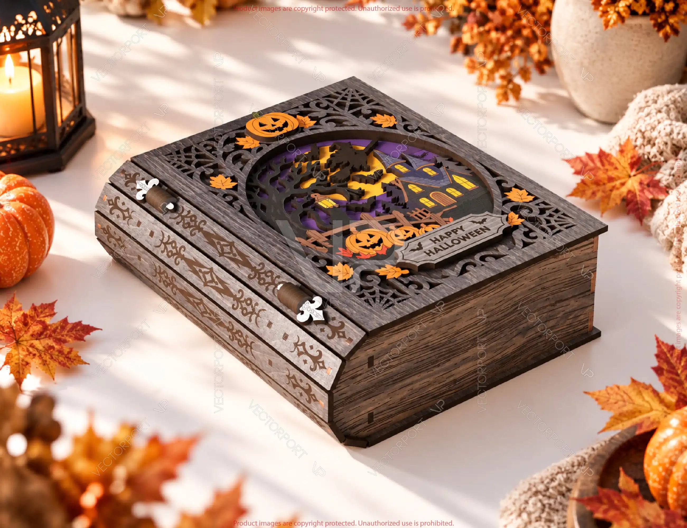 Halloween Book Box SVG Personalized Wooden Gift Box Digital Download |#U744| VectorPort