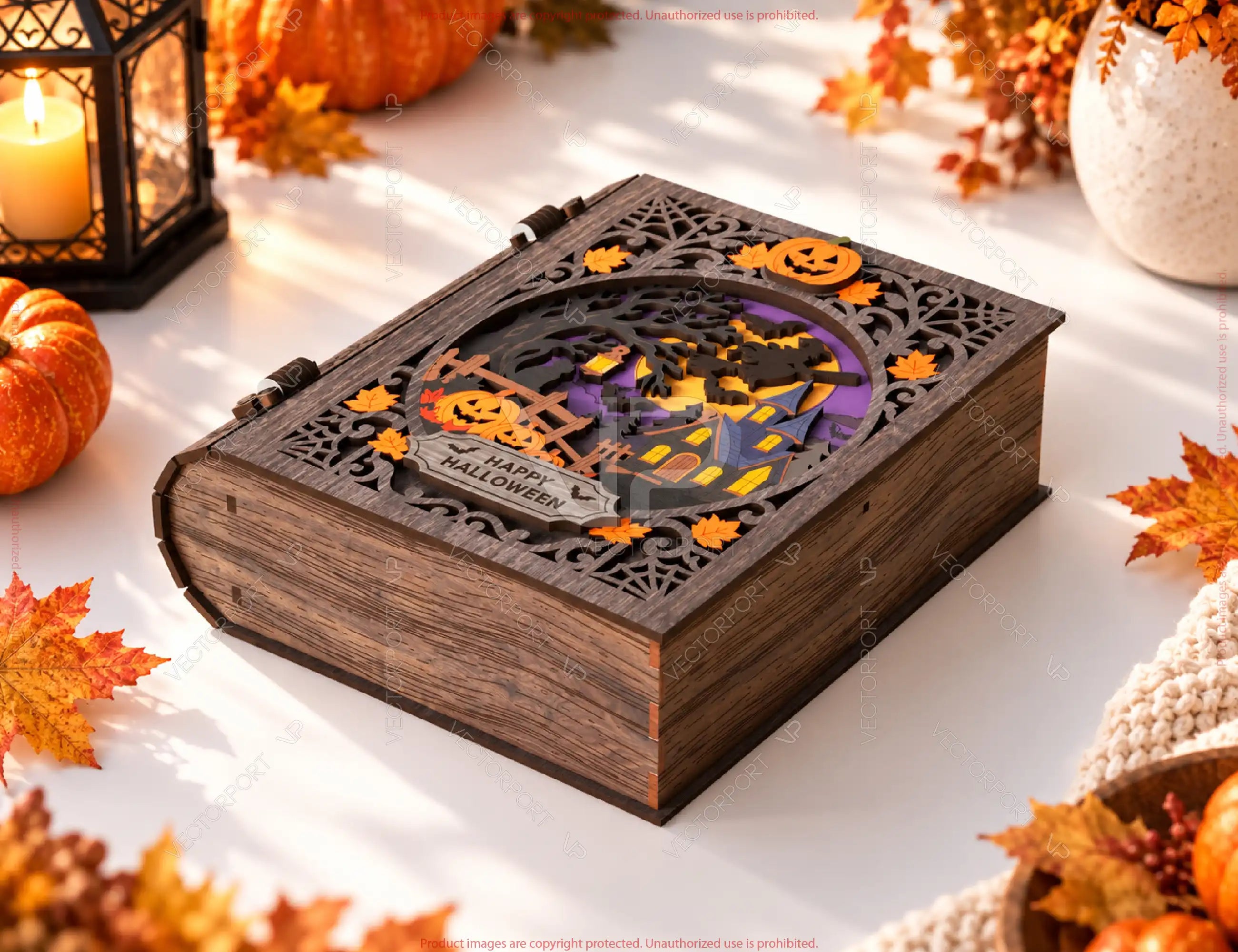 Halloween Book Box SVG Personalized Wooden Gift Box Digital Download |#U744| VectorPort