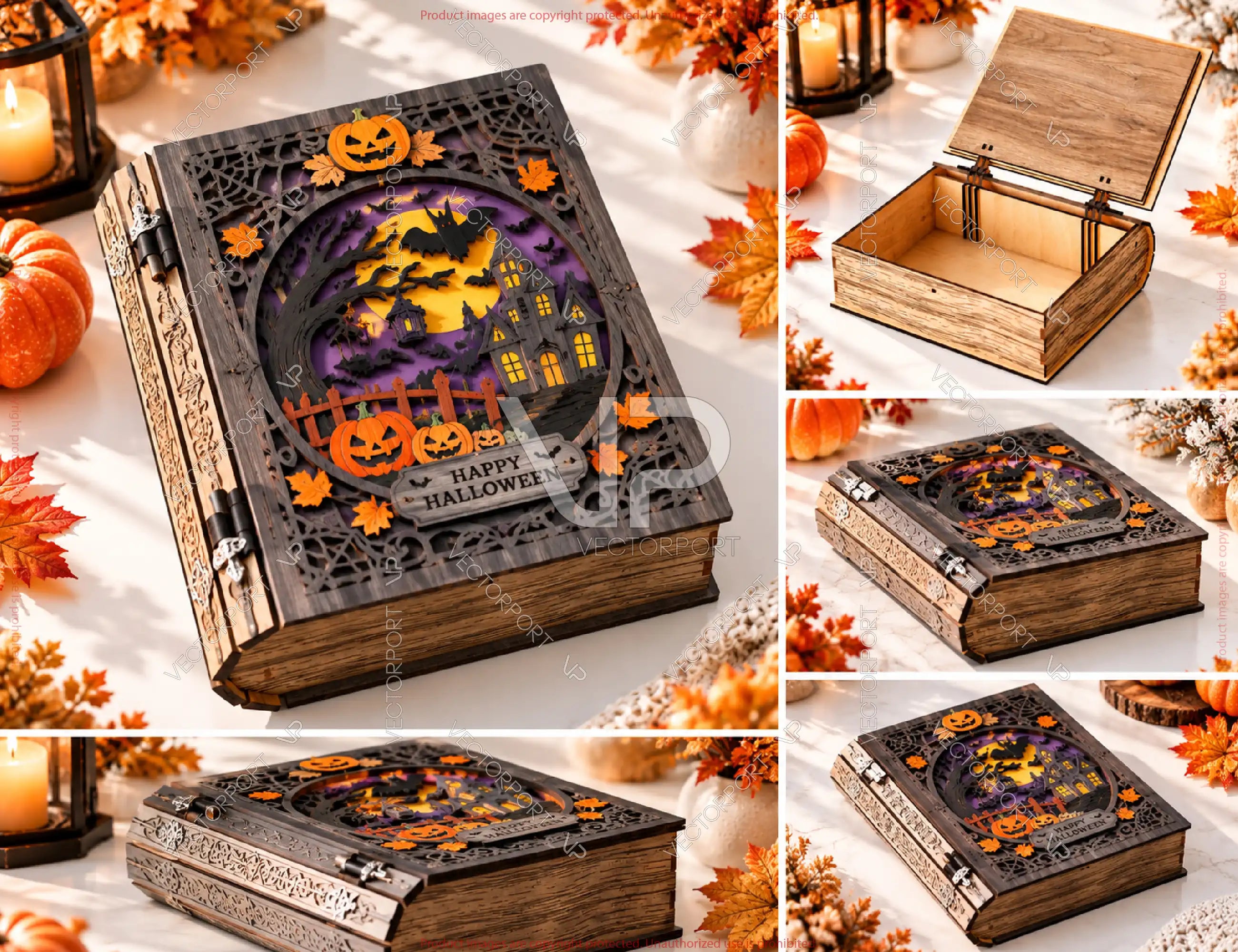 Halloween Book Box SVG Personalized Wooden Gift Box Digital Download |#U744| VectorPort