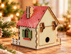Christmas Village Miniature Wooden House Lantern Tea Light SVG Digital Download |#U745| VectorPort