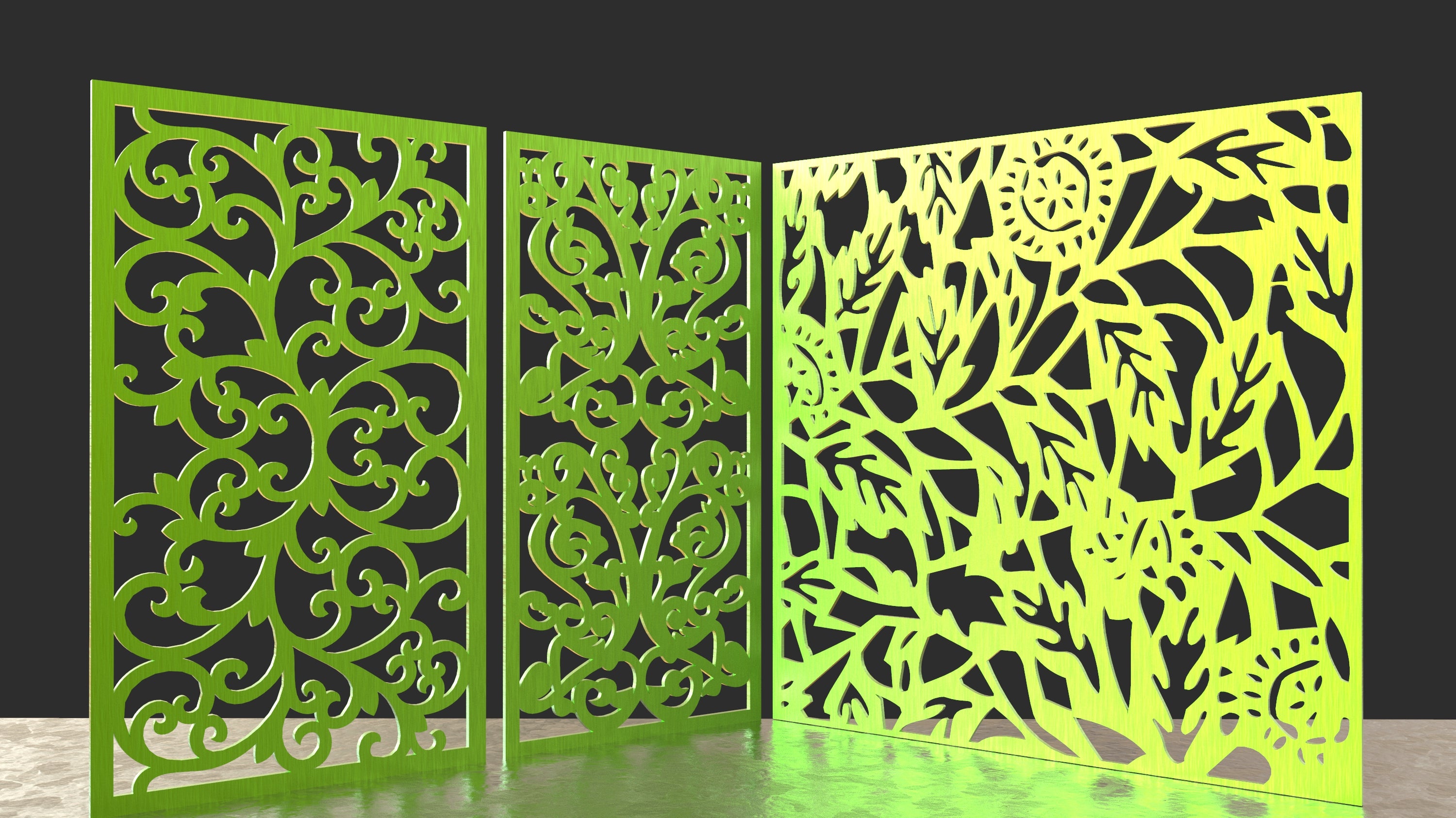 Tree Ornaments for decorative partitions panel screen CNC Laser Cutting File | SVG, DXF, AI |#C008|