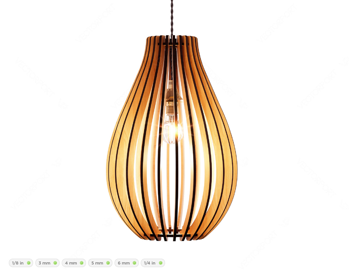 Oval Modern Wood Pendant Light Chandelier Lamp lampshade plywood Cut Files |#U024|