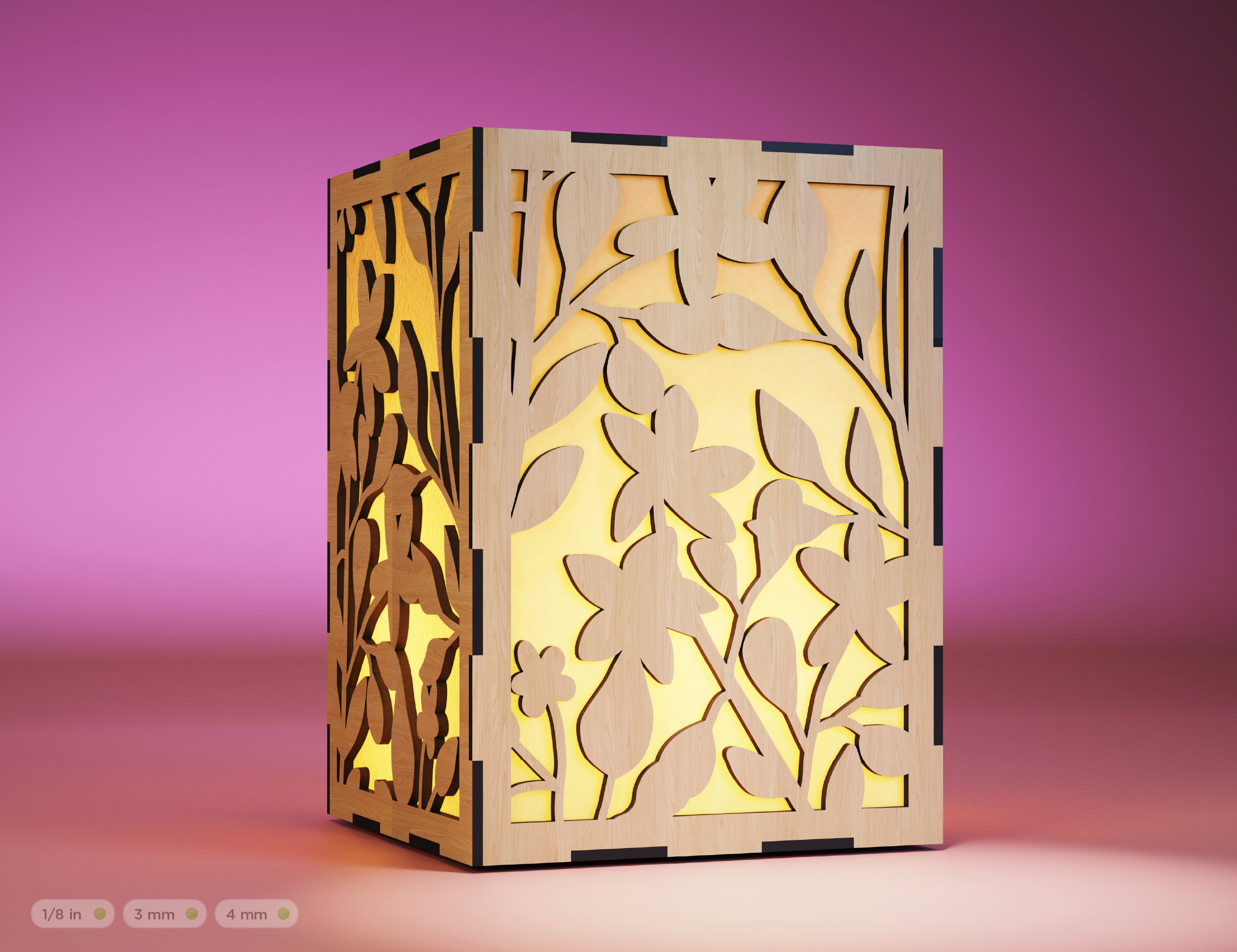 Flower Leaves Candle Holder Laser Cut Lamp wood Tea light Lantern Votive Gift SVG |#U047|