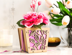 Leaves Box Laser cut Gift box Envelope Home Décor Decorative Wedding Card Box Decoration Wooden Case Invitation Box SVG |#U059|