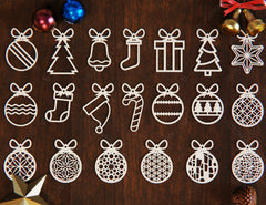 Christmas Decorations Tree Ball Ornaments Craft Hanging Bauble Paper art templates Cricut Glowforge | SVG, DXF, AI |#086|