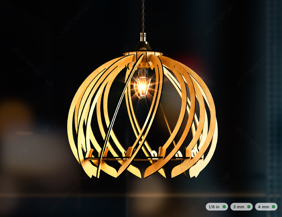 Wood Modern Hanging Round chandelier lamp shade Pendant light template –  VectorPort