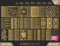 Tree Ornaments for decorative partitions panel screen CNC Laser Cutting File | SVG, DXF, AI |#C018|