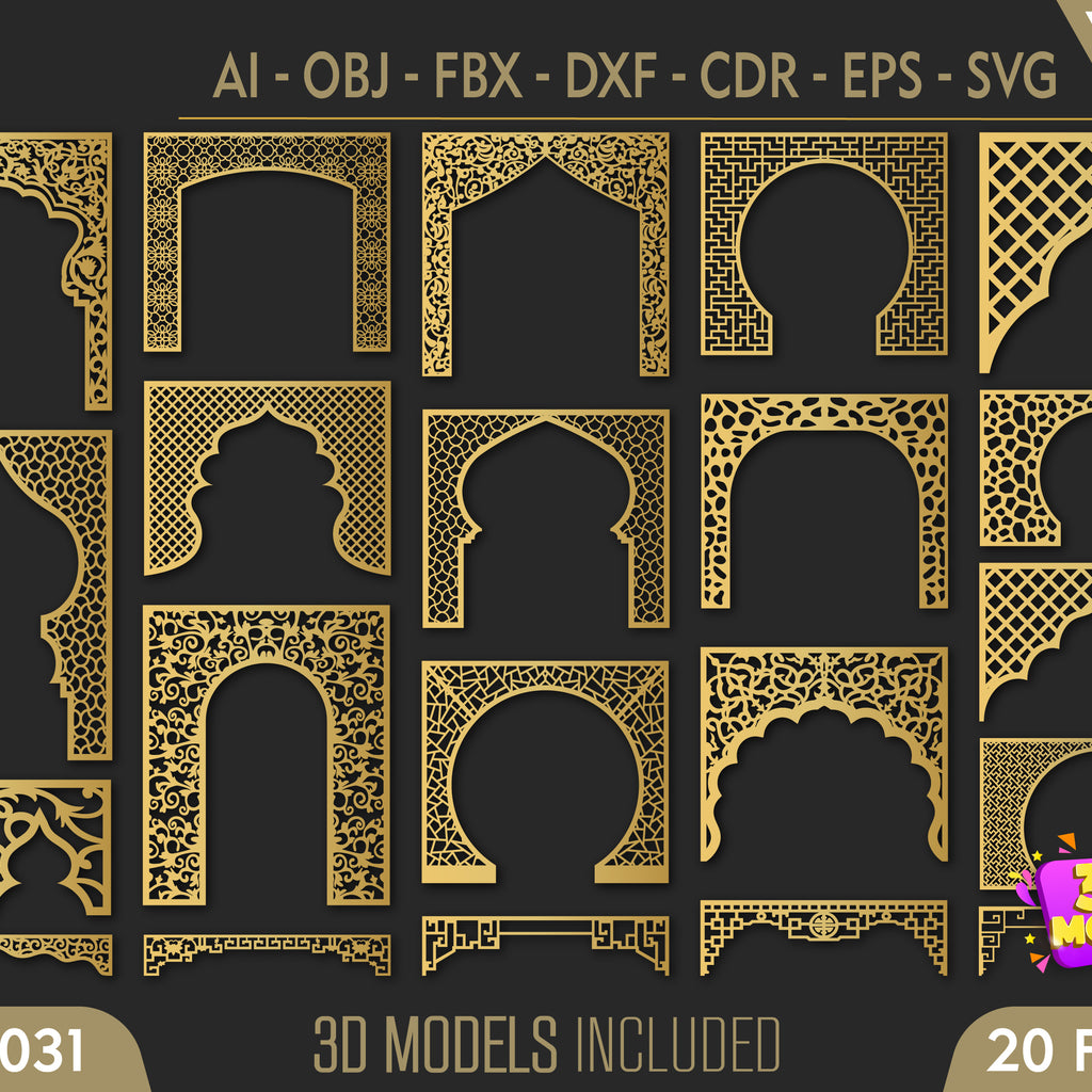 Abstract Pattern Panel Templates CNC Laser Cutting File | SVG, DXF, AI ...
